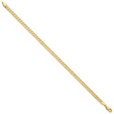 14K 7 inch 4.75mm Flat Beveled Curb with Lobster Clasp Bracelet